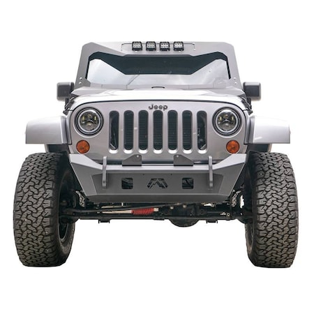 Fab Fours 07-18 WRANGLER JK STUBBY BUMPER WITH NO GUARD MATTE BLACK JK07-B1951-1